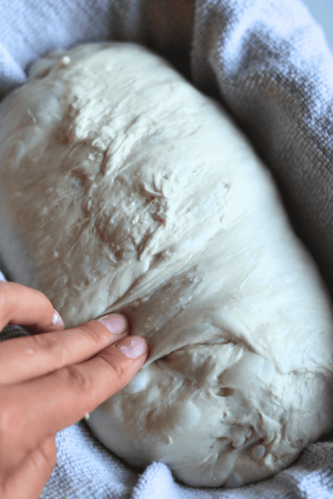 pinching the dough together