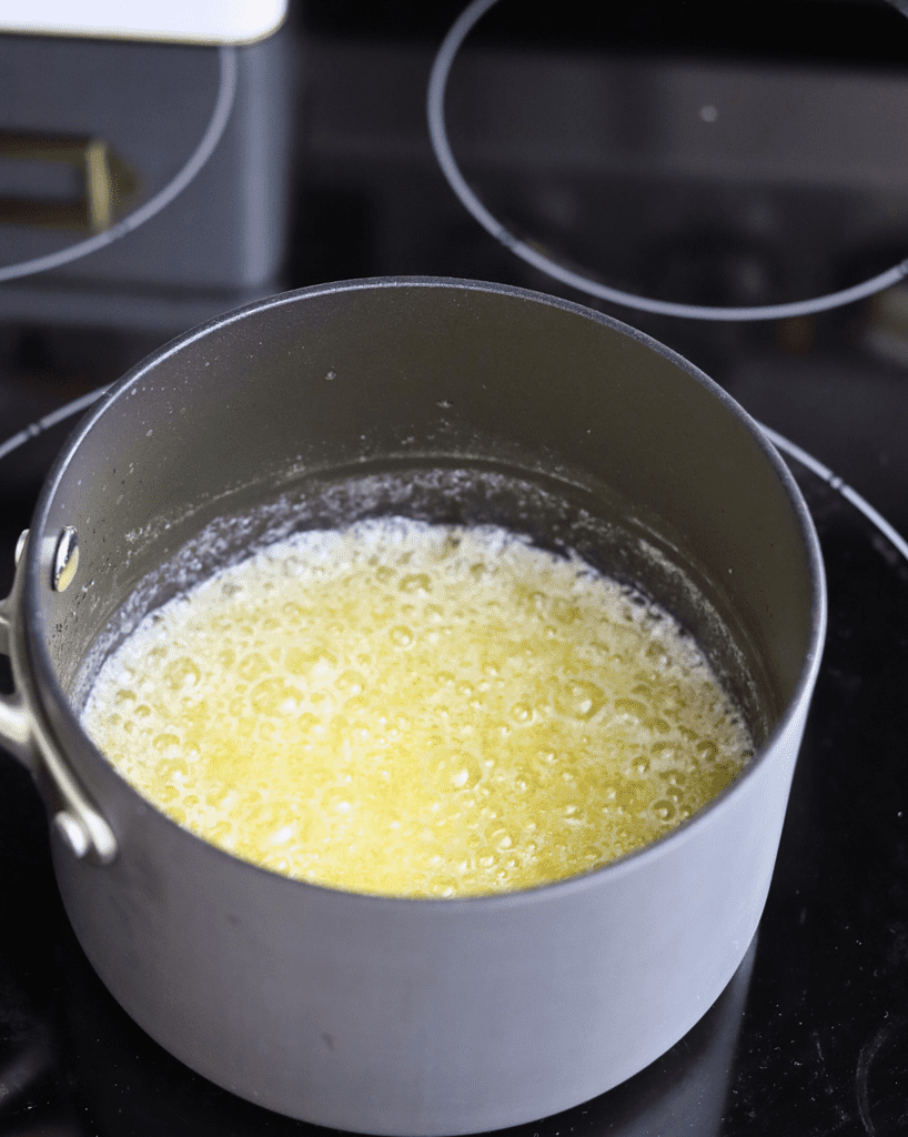 melted butter in a pot