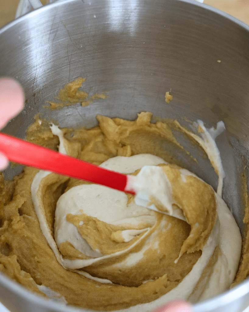 folding in sourdough discard
