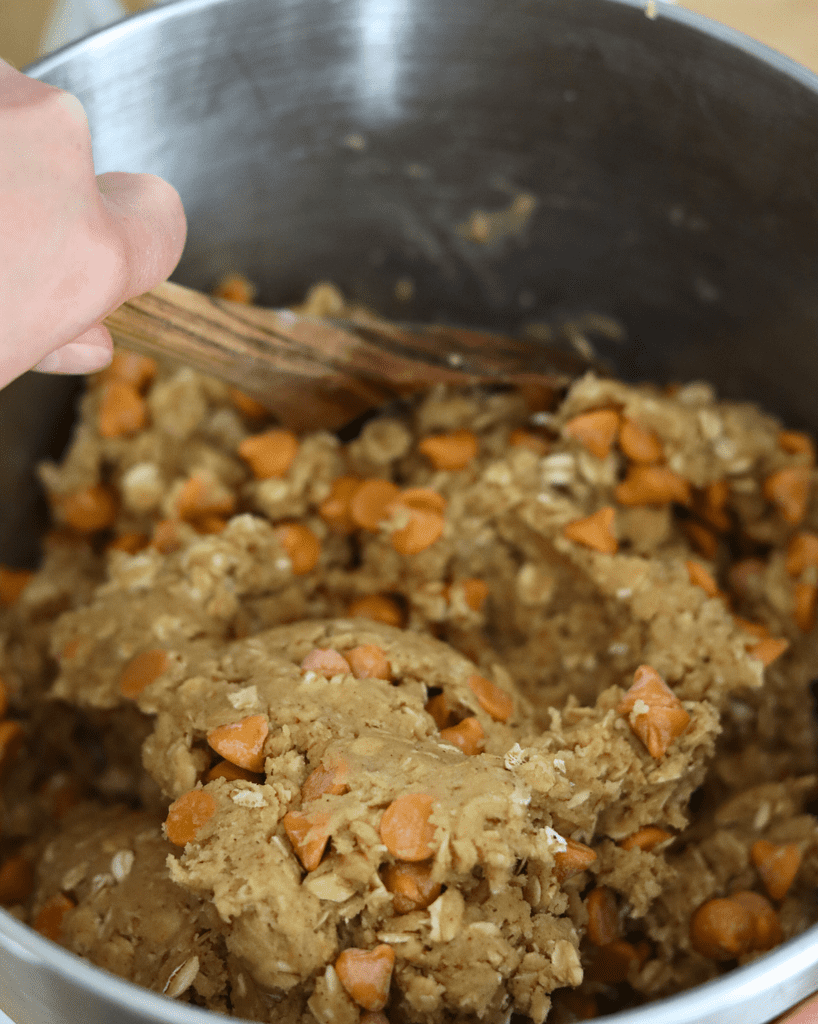 stir butterscotch chips in cookie dough