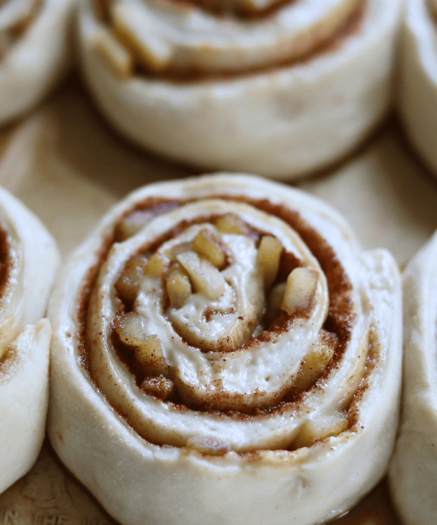 shaped Apple Cider Sourdough Cinnamon Rolls