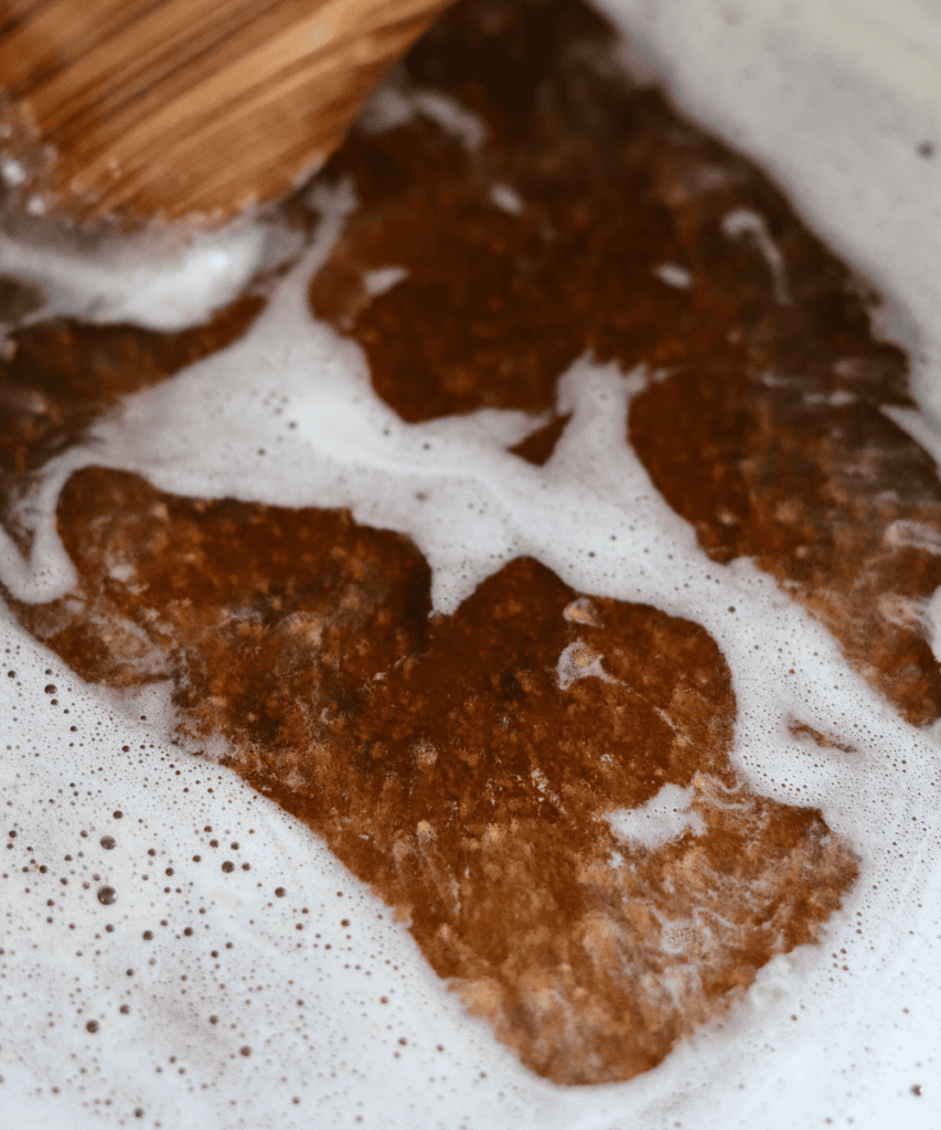 browned butter in a cast iron skillet