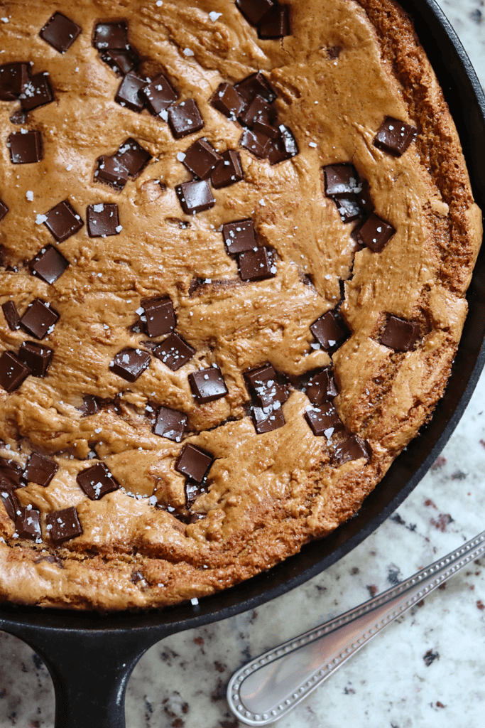 bake sourdough chocolate chip skillet cookie