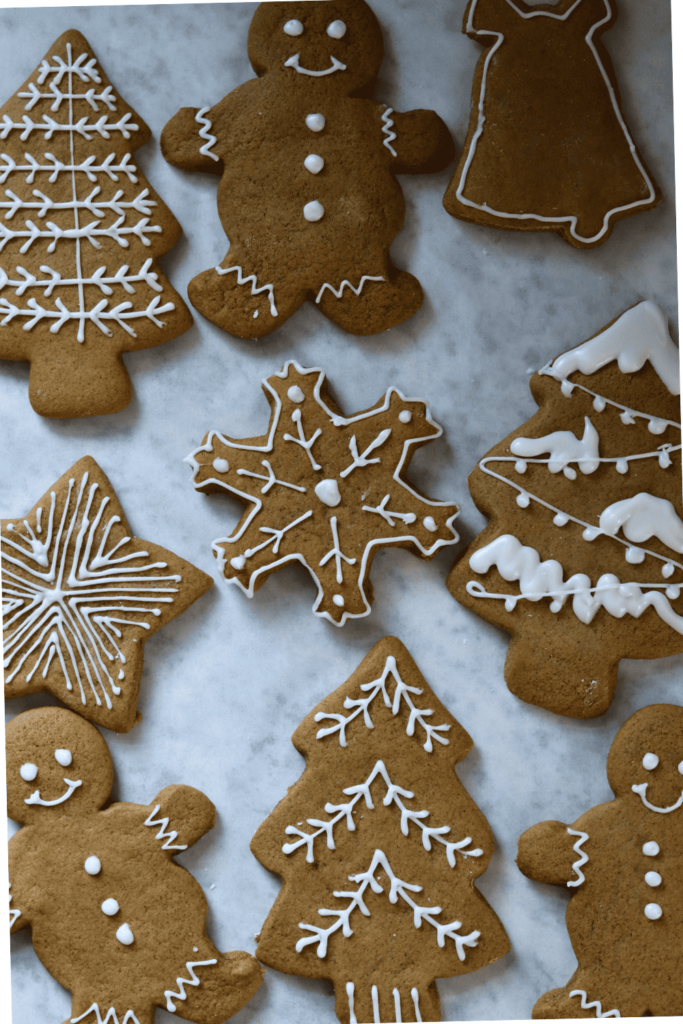 Sourdough Gingerbread Cookies on white parchment paper
