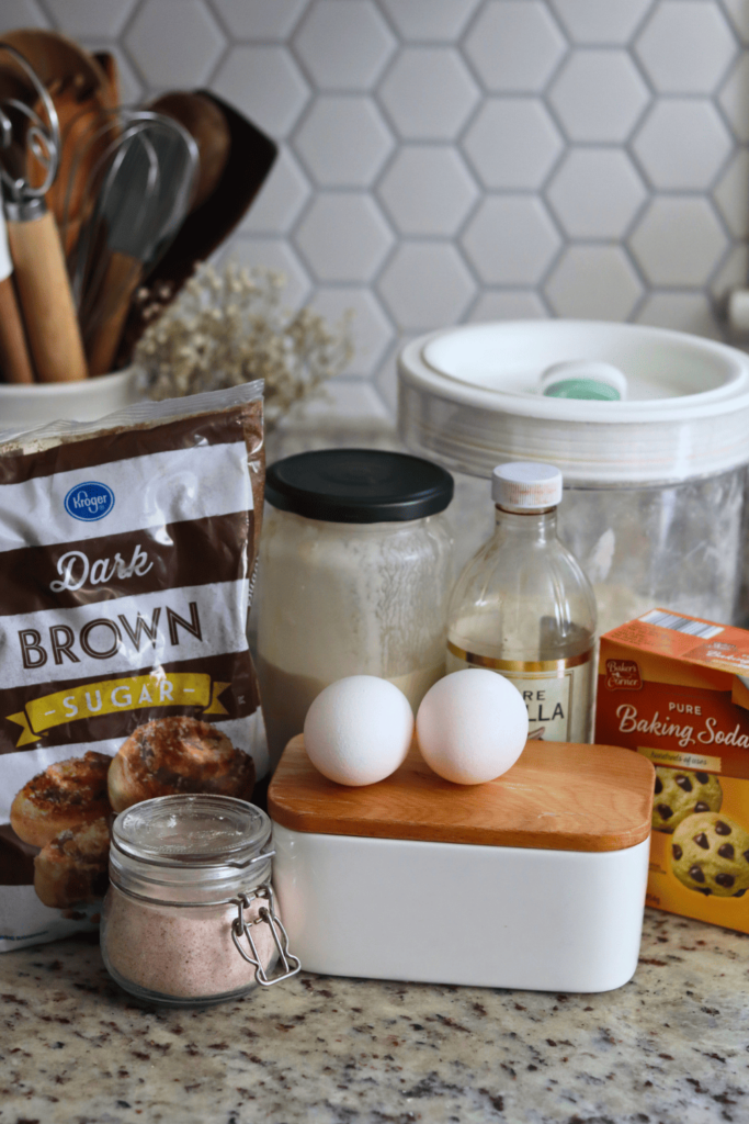 Ingredients for Sourdough Brown Sugar Cookies