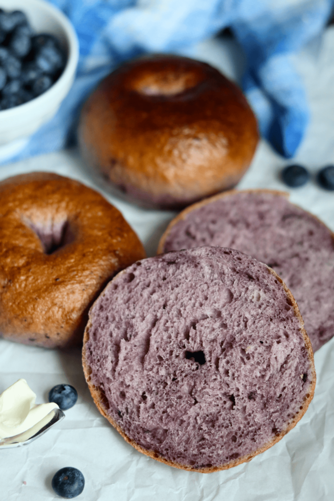 sourdough blueberry bagels