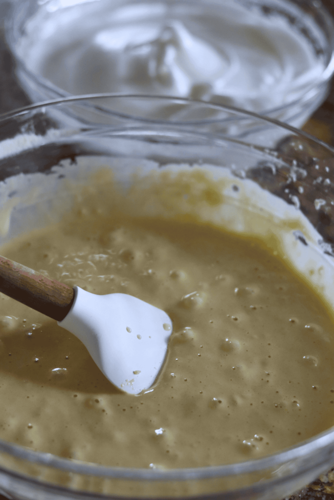discard mixture mixed with egg yolk mixture