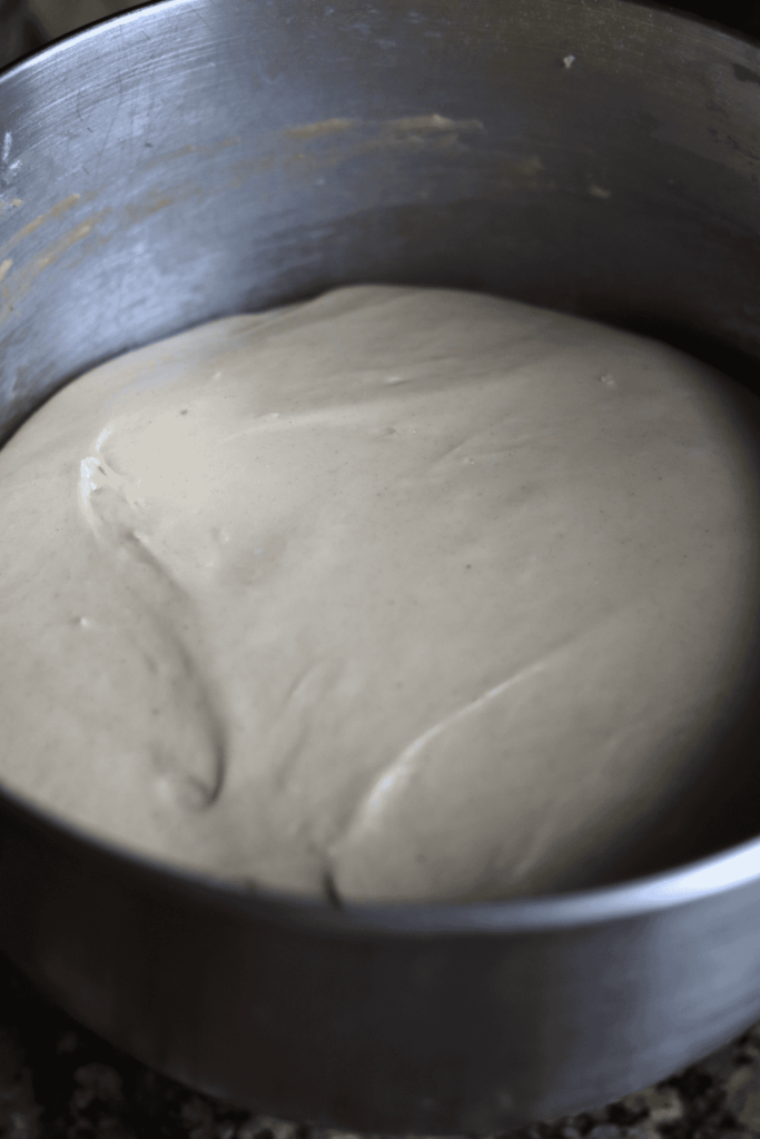 Sourdough Hot Dog Buns and Burger Buns dough after bulk fermentation