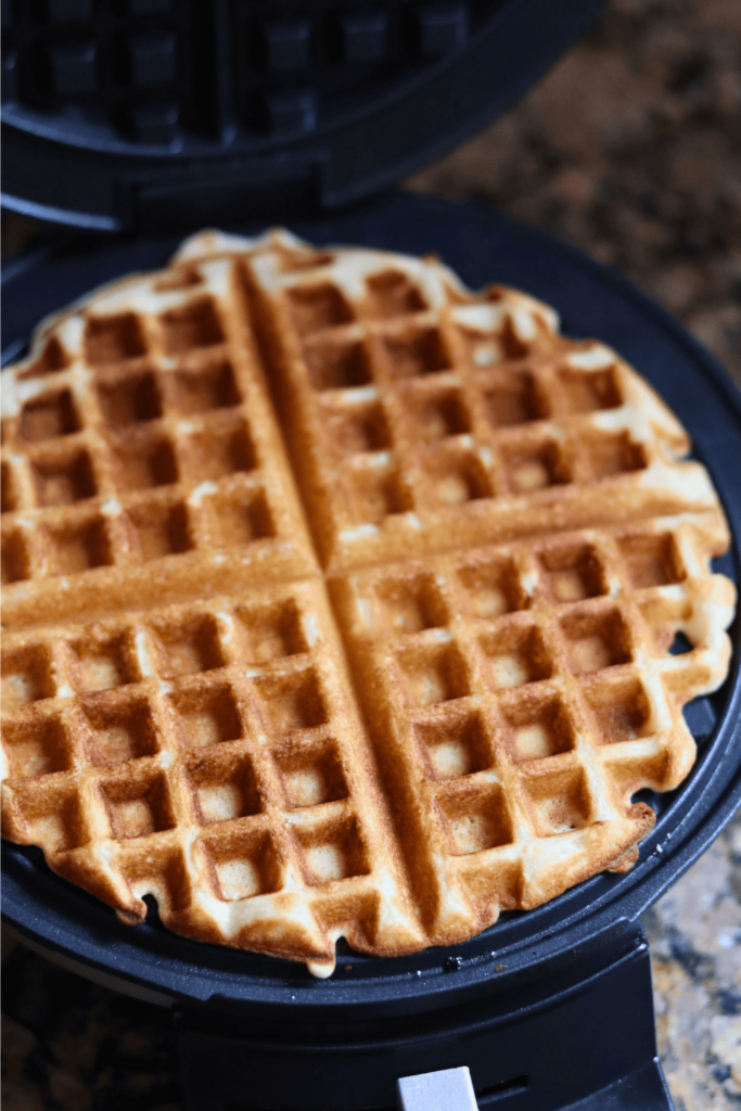 Sourdough Waffles in a waffle iron