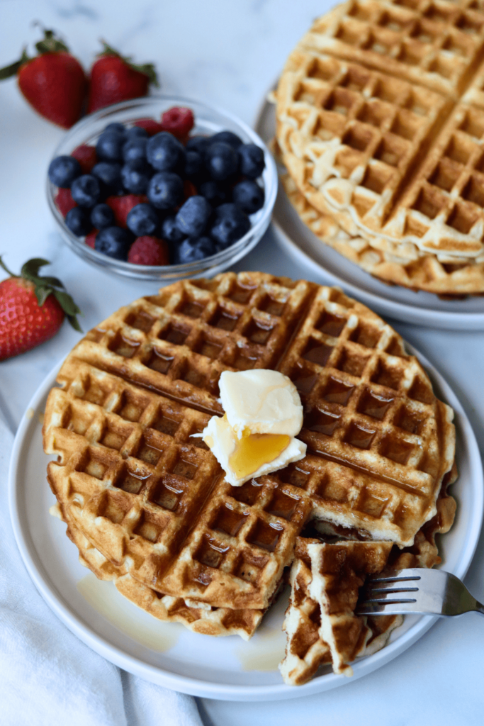 Sourdough Waffles cut into