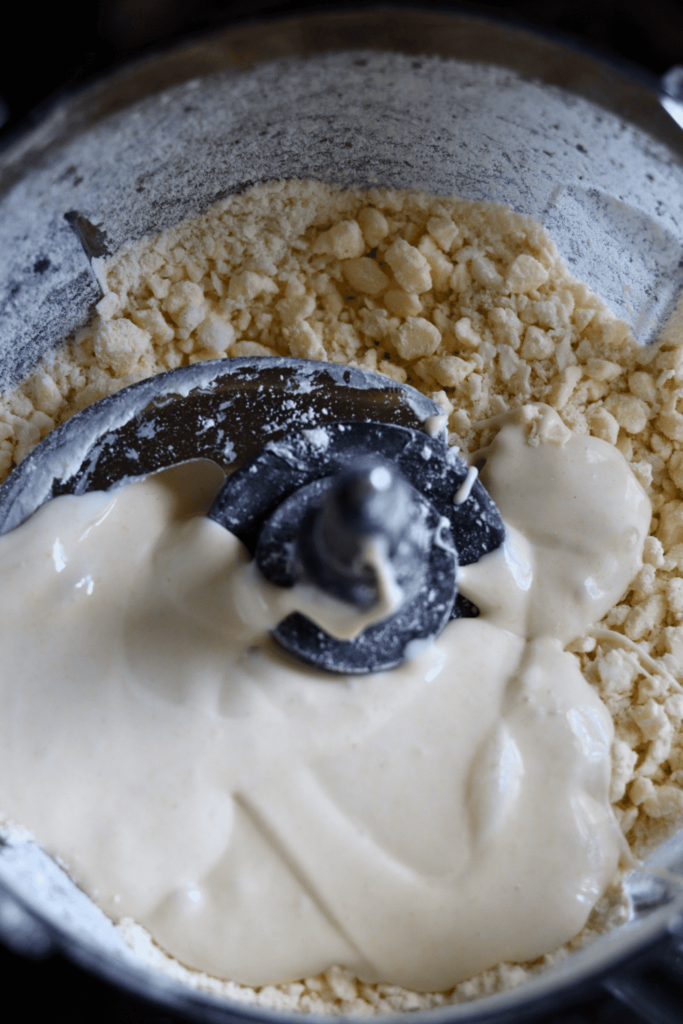 sourdough discard added to food processor