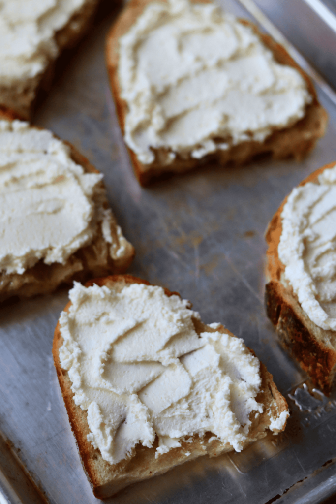 Sourdough Crostini with whipped feta