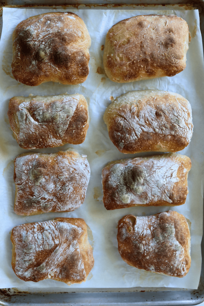 baked sourdough ciabatta
