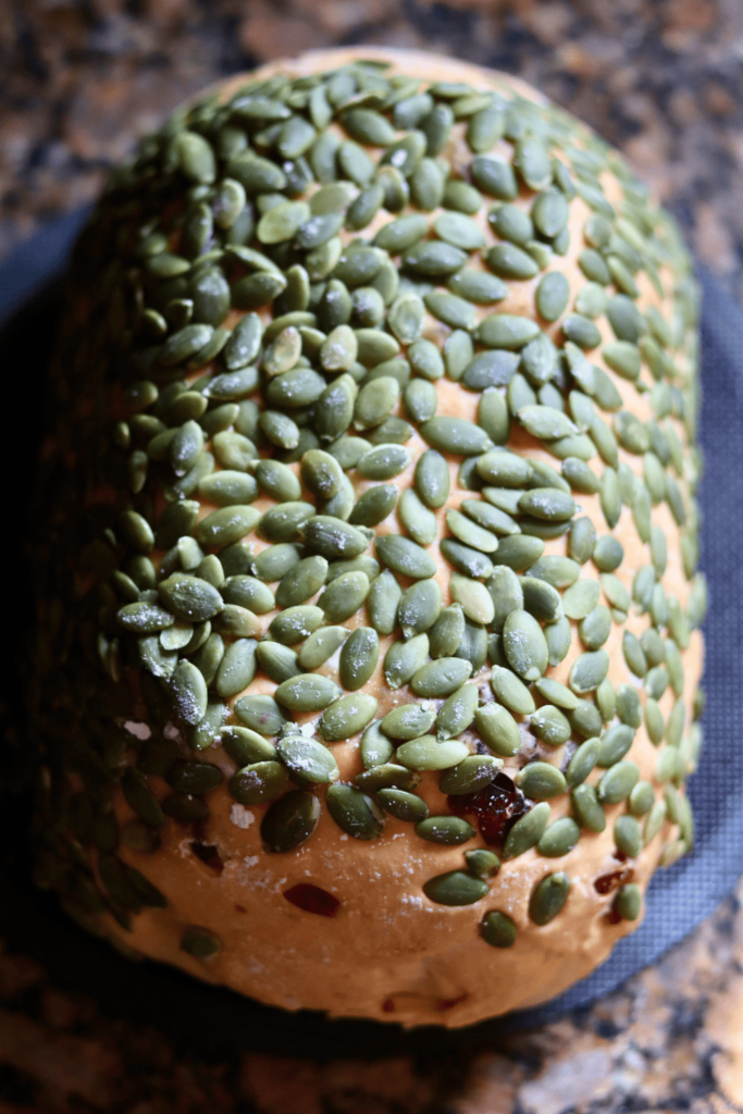 sourdough pumpkin dough with pepitas