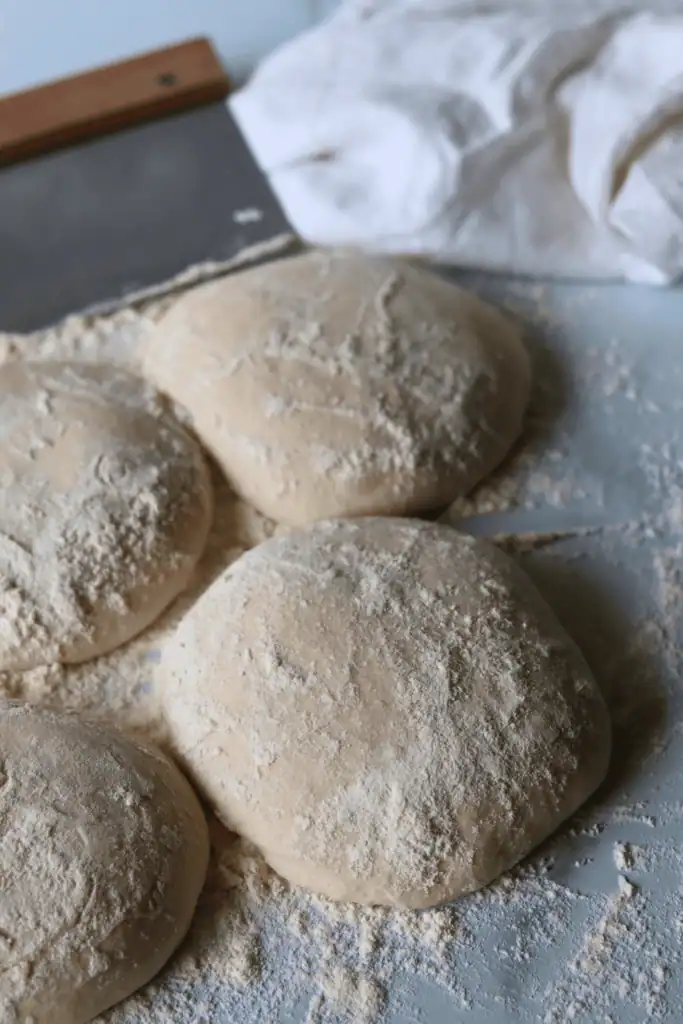 Round shaped pizza dough