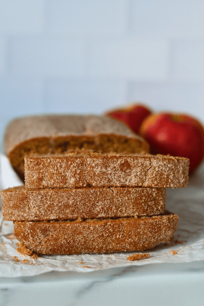 sourdough apple cider donut quick bread