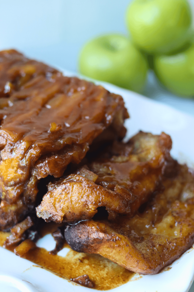Sourdough Caramel Apple Pull-Apart Bread on a tray
