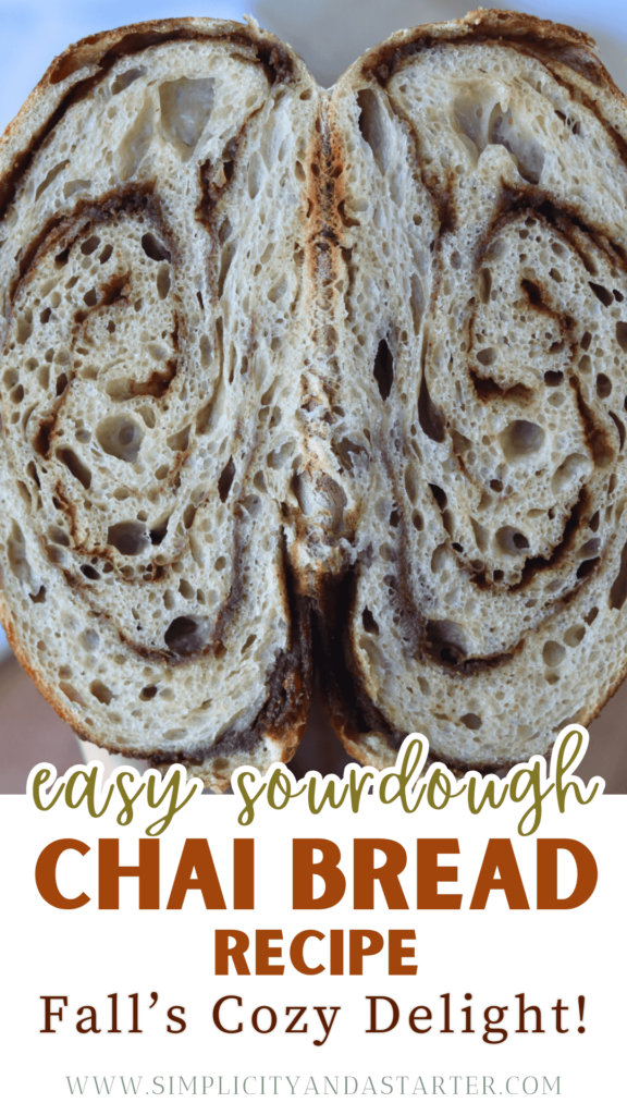 sourdough chai bread pin image