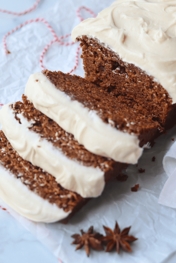 sliced pieces of Sourdough Gingerbread Quick Bread