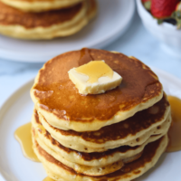 a stack of sourdough pancakes