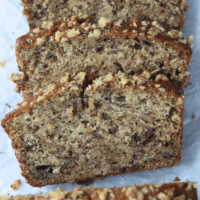 sliced sourdough banana bread