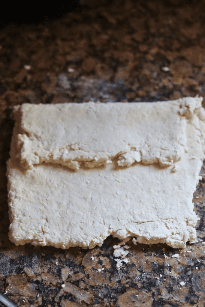 fold rectangle shaped dough