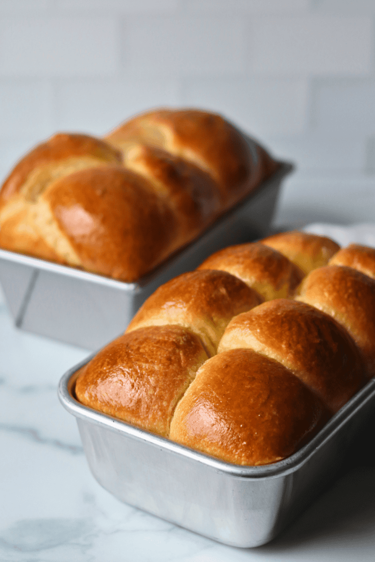 two sourdough brioche loaves