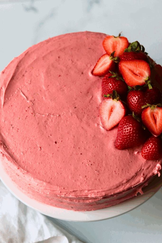 decorated strawberry cake