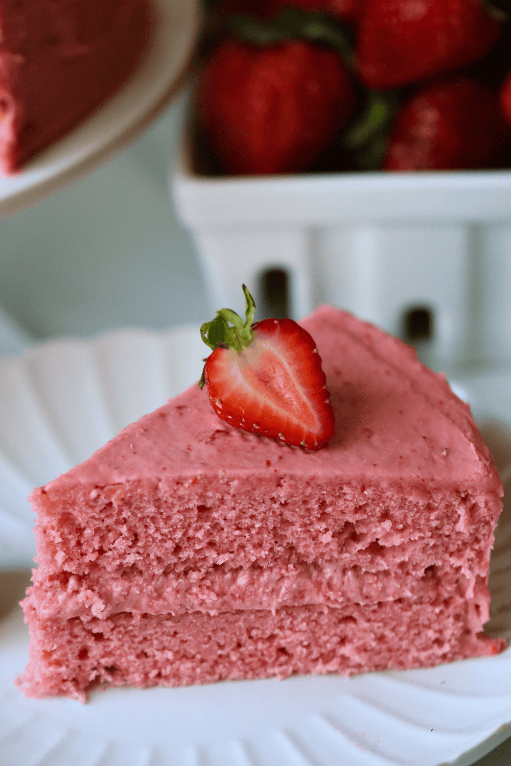 piece of sourdough strawberry cake