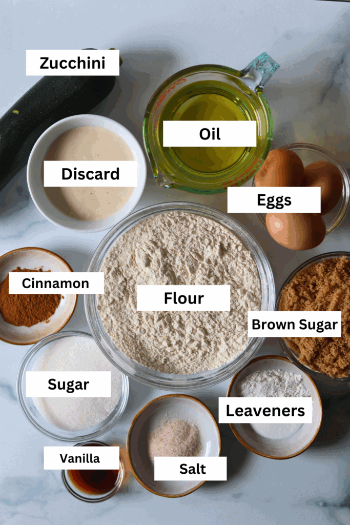 sourdough zucchini bread ingredients