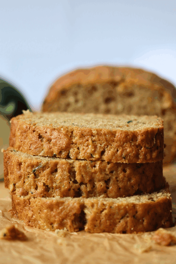 stacked sourdough zucchini bread