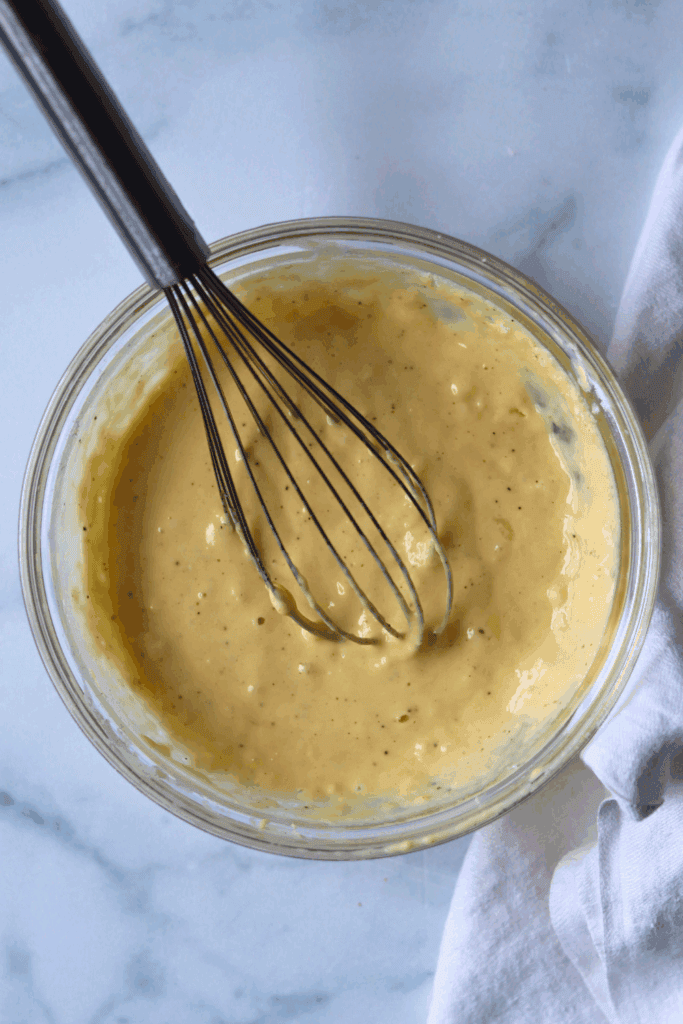 whisked egg and other ingredients