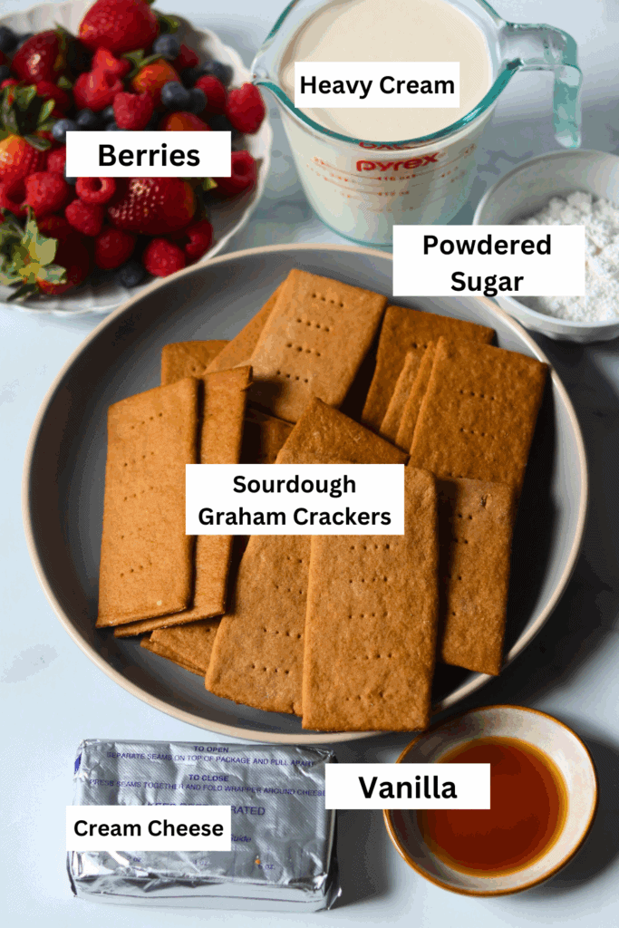 ingredients for making sourdough icebox cake