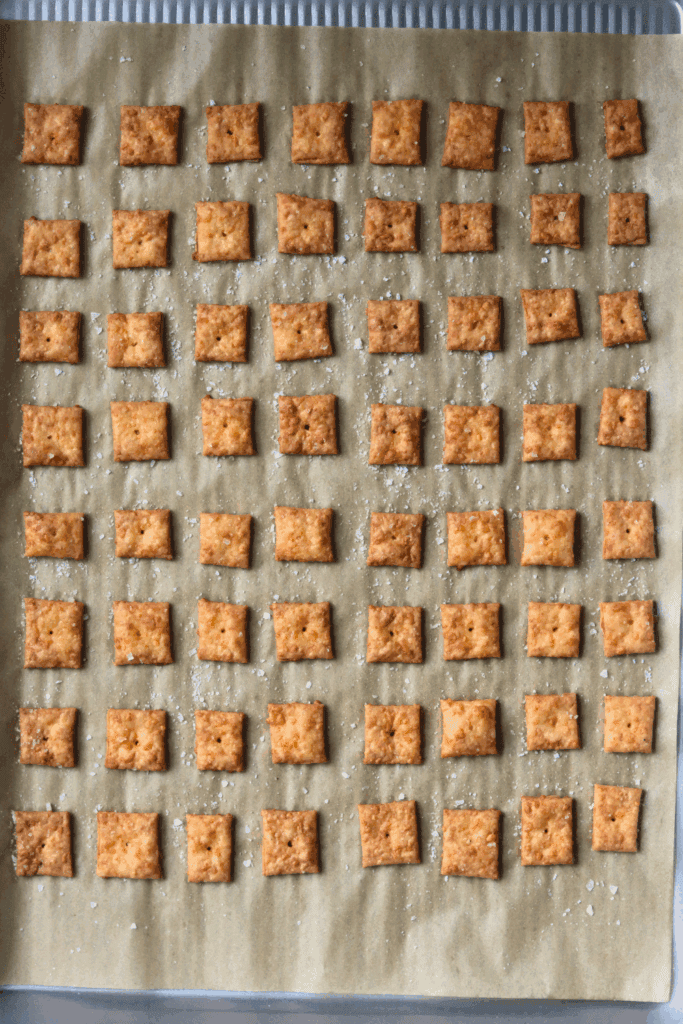 baked sourdough cheez its