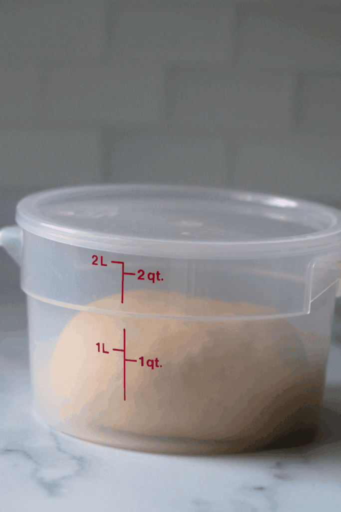 dough in a greased container