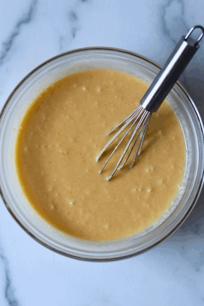 wet ingredients mixed in a bowl