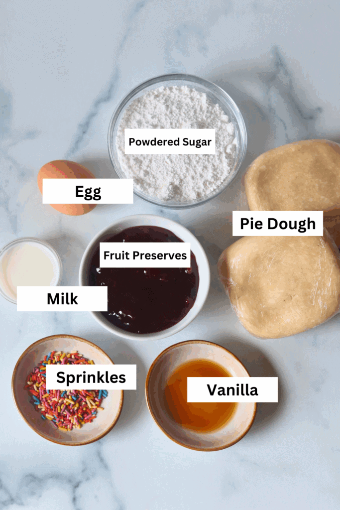 ingredients for making sourdough pop tarts