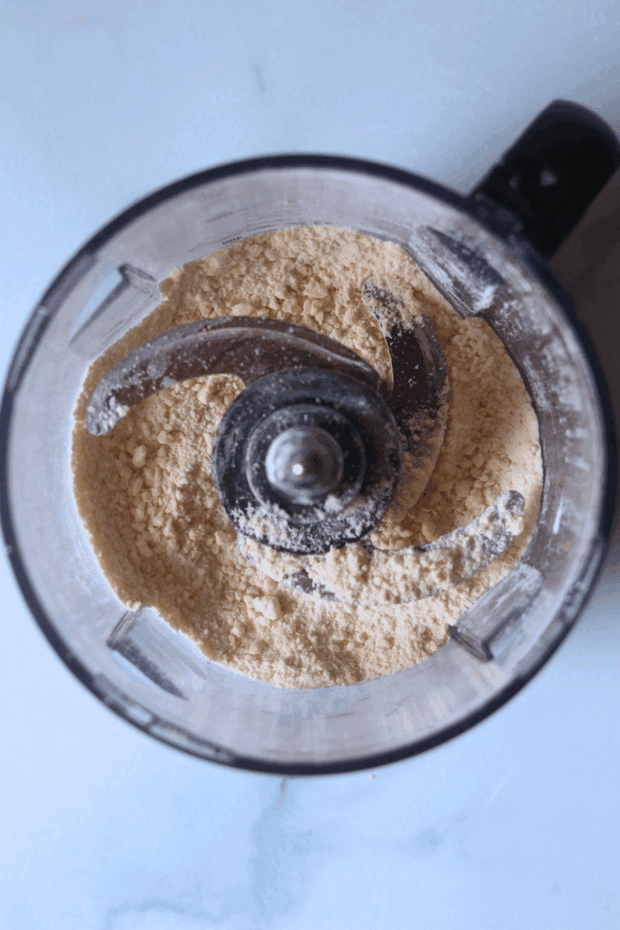mixed flour, baking powder, sugar, salt, and cold butter in a food processor
