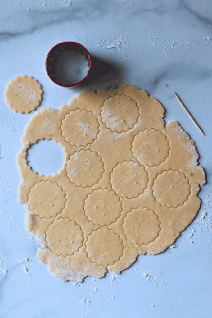 cut rolled dough into crackers