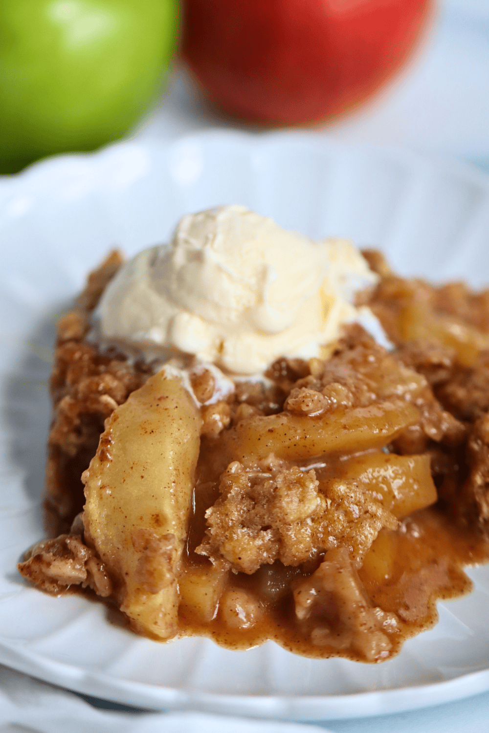 a slice of apple crisp