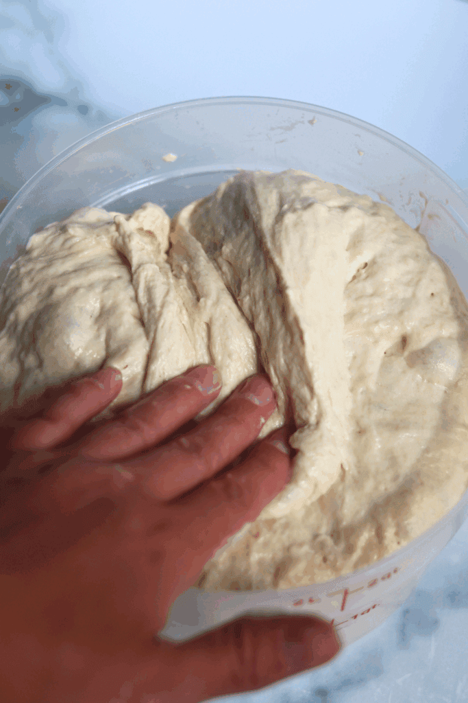 stretching sourdough 