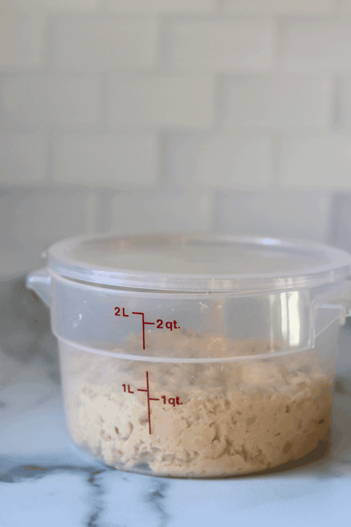 dough covered for bulk proofing 