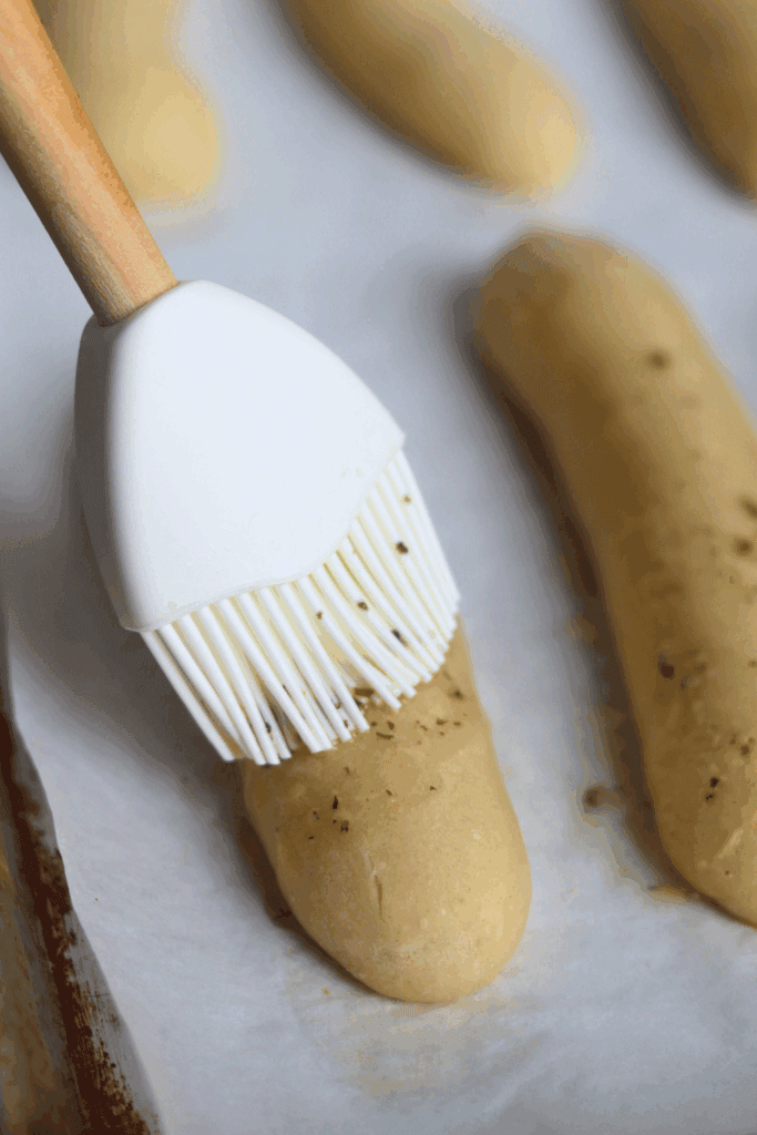 brushed breadsticks with garlic butter