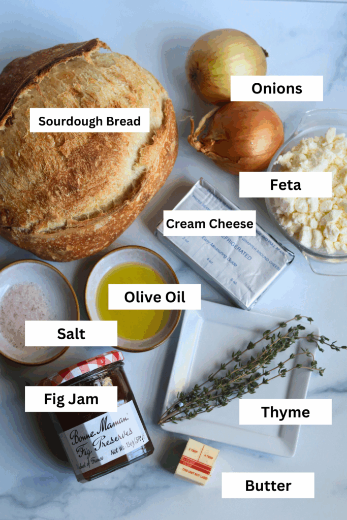 ingredients for making sourdough crostini