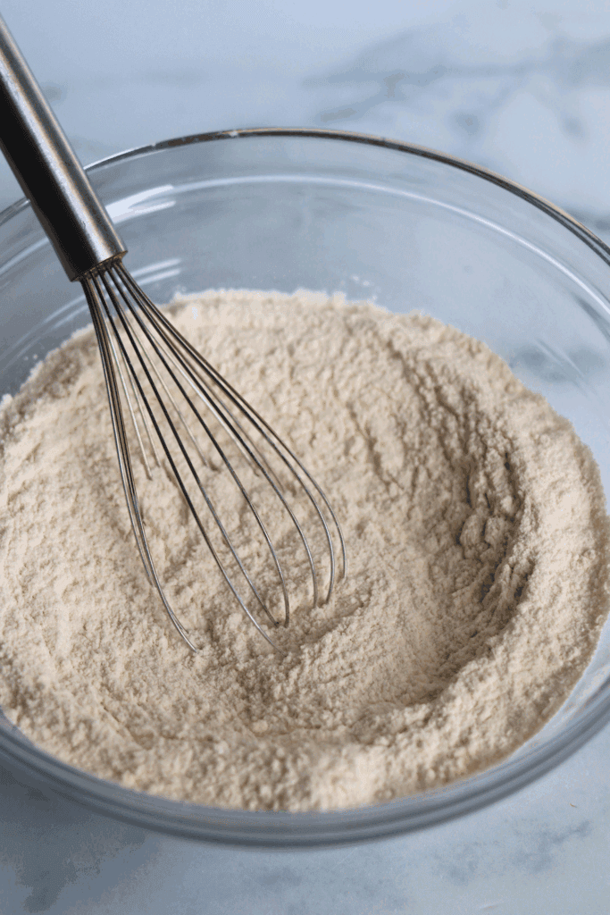 whisked dry ingredients for making dough