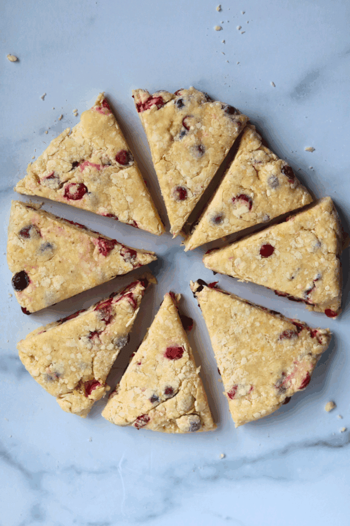 dough divided into 8 equal triangle pieces