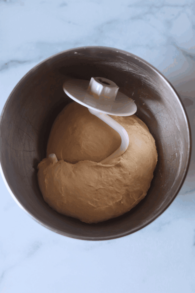 making dough using the standing mixer