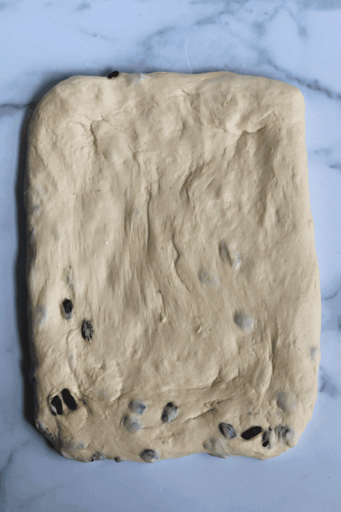 rolled and flattened dough 