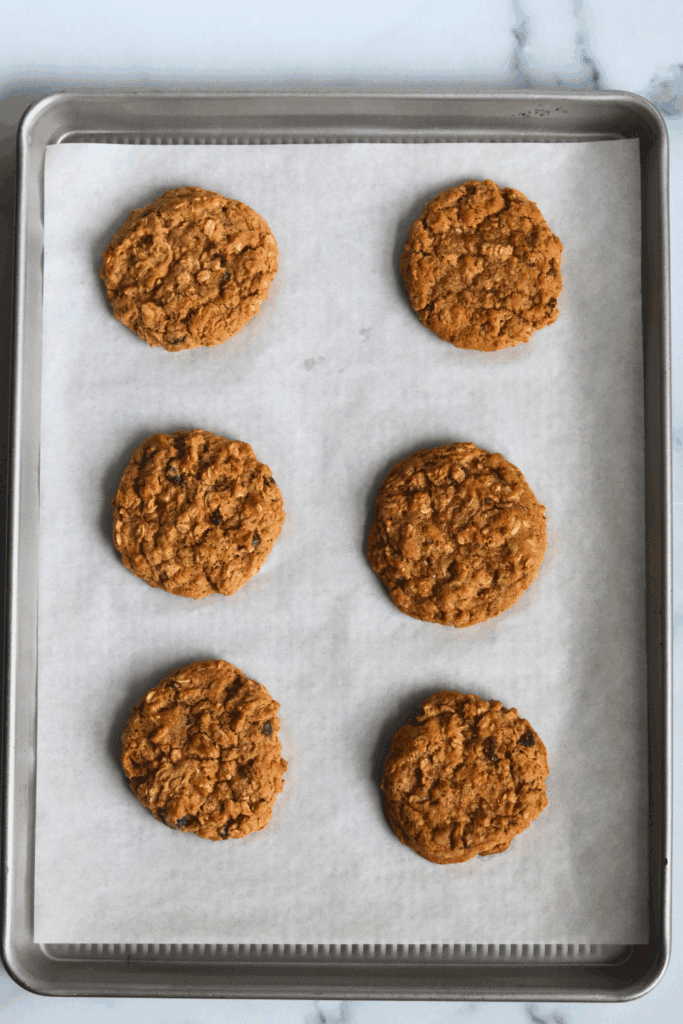 baked sourdough oatmeal raisin cookies