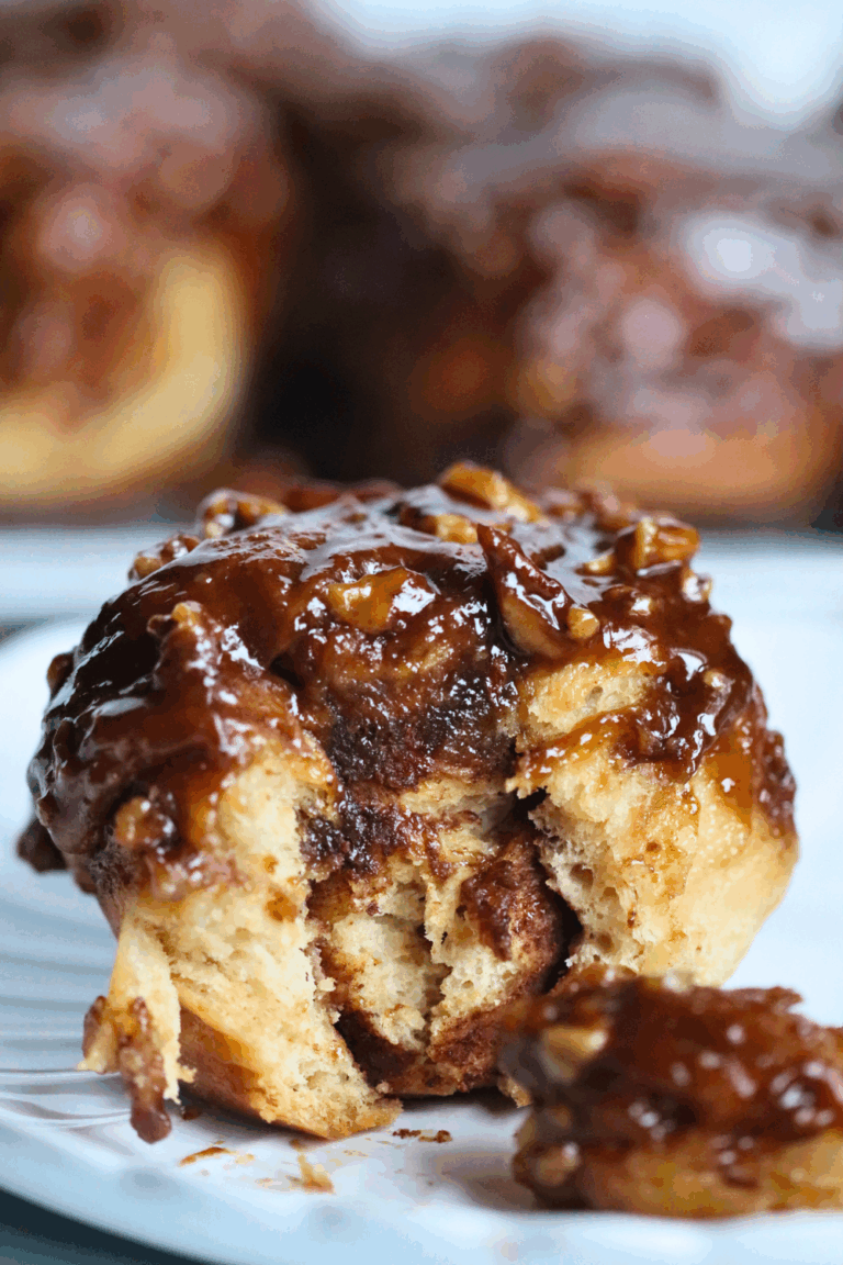 cut into Sourdough Sticky Bun